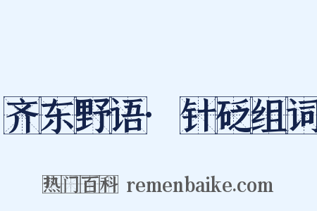 齐东野语·针砭组词是什么意思的图片